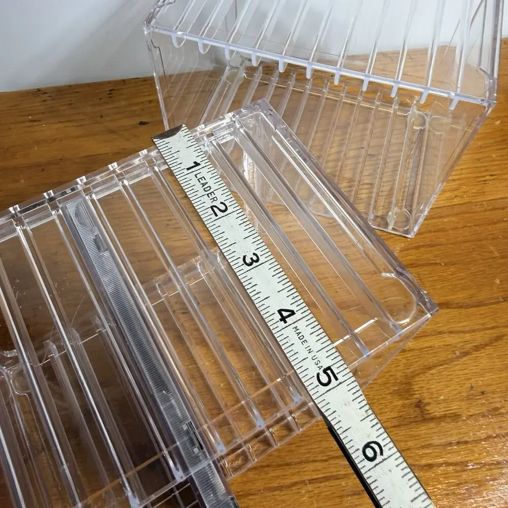 Lot 2 Clear Acrylic 12 CD Storage Cases Organizer Stackable Media Holder Lucite
